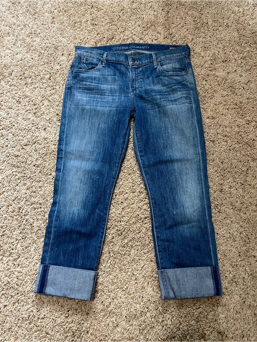 Citizens of Humanity Dani Straight Leg Crop Cotton Blend Denim Jeans Size 30